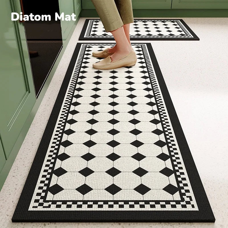 Super Absorbent Diatom Mud Soft Floor Mat Anti-Slip Rug Quick-Drying Absorbent Foot Pad Mats Dirt-resistant Erasable Big Carpet