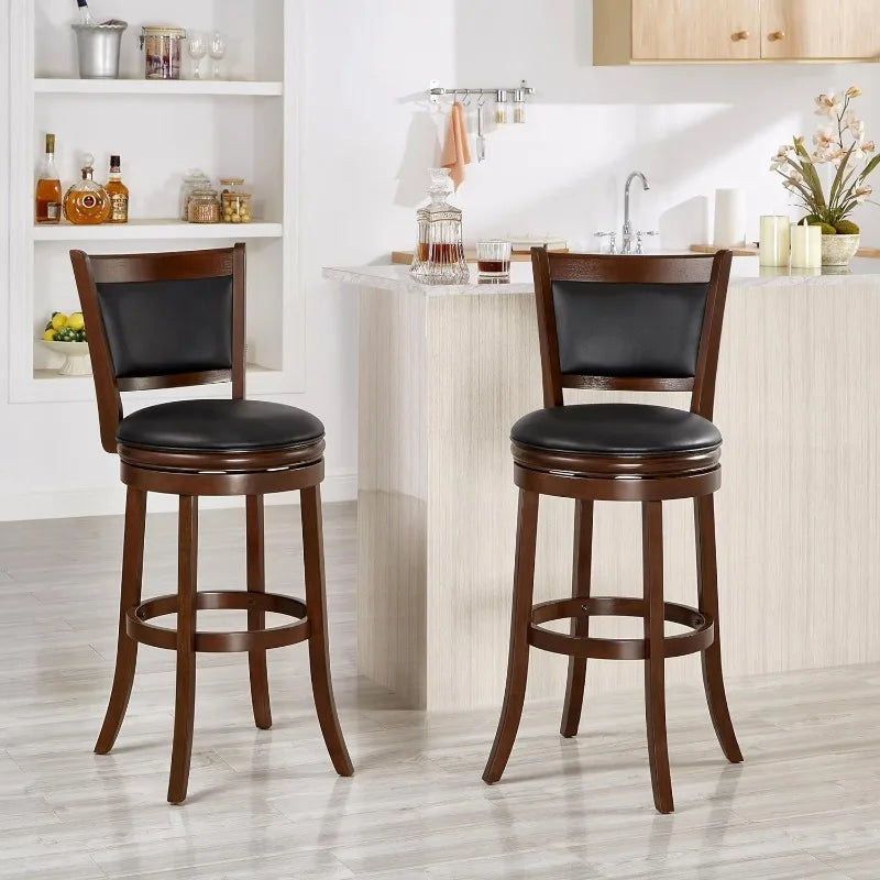 Bar Height, Pack of 2 Swivel Stool, 29-Inch,2-Pack, Cappuccino