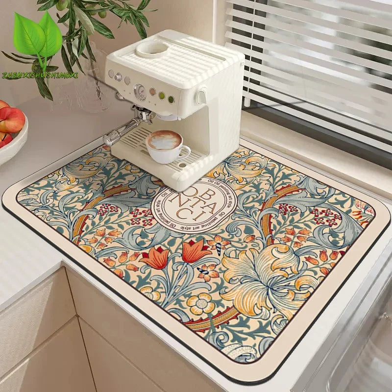 Super Absorbent Tableware Dish Drying Mats Desk Drain Pad Heat Resistant Counter Top Mat Non-slip Draining Placemat Kitchen