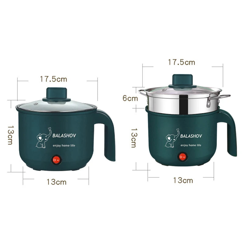 Mini Multi Cooker 1.8L Non-stick Cooking Machine Single/Double Layer Hot Pot Multifunction Electric with Steamer Cooker for Home