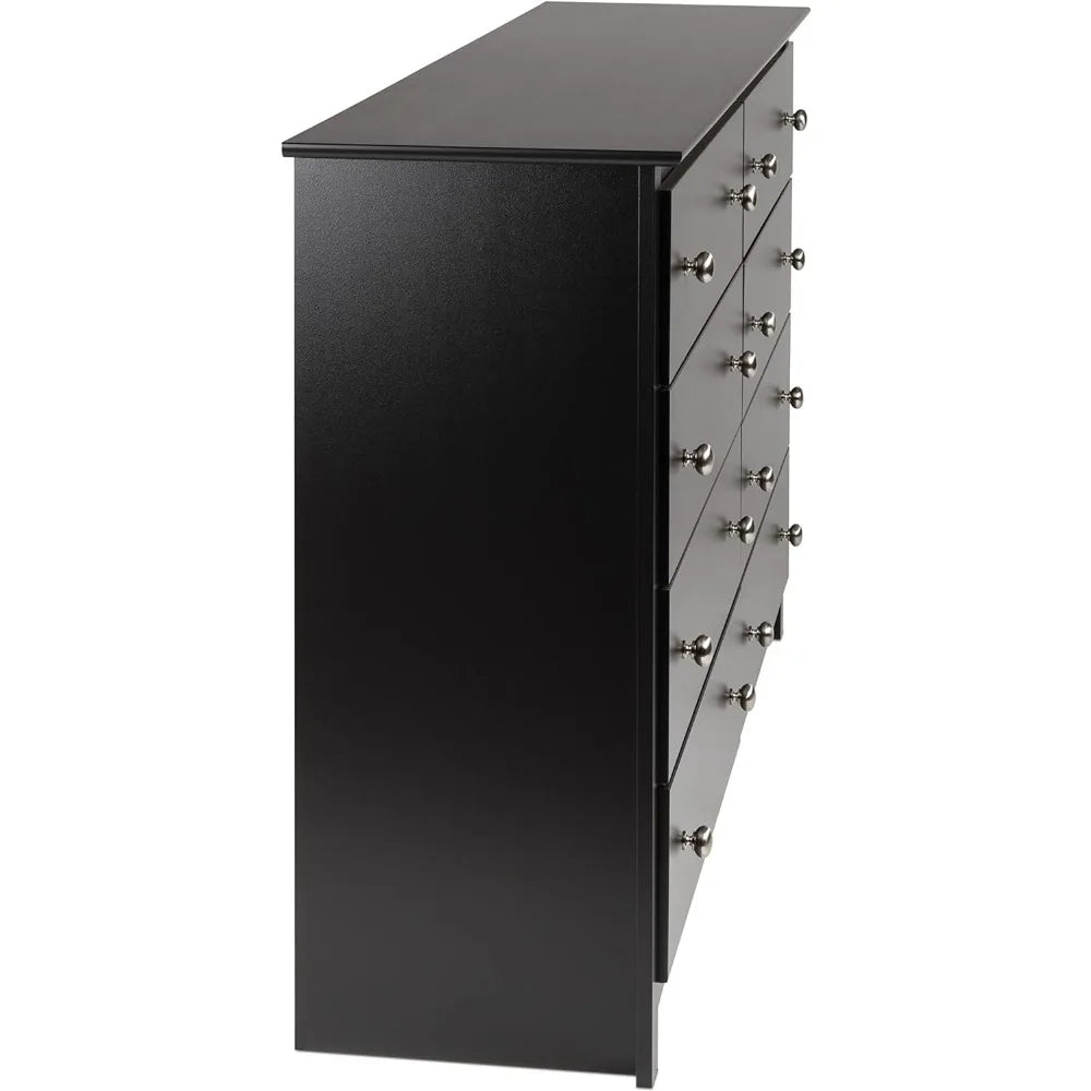 New Prepac Sonoma 8 Drawer Double Dresser for Bedroom, 15.75" D x 59" W x 36.25" H, Black