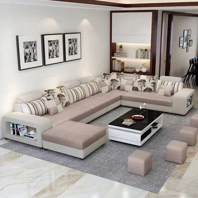 Hot Sale Western Style Sectional Fabric Set U Shape Corner Sofa CEFS002 for Living Room