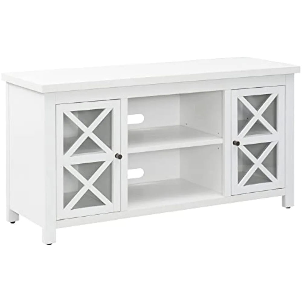 Rectangular TV cabinet, suitable for 55 inch televisions, with two side door storage cabinets and a central partition