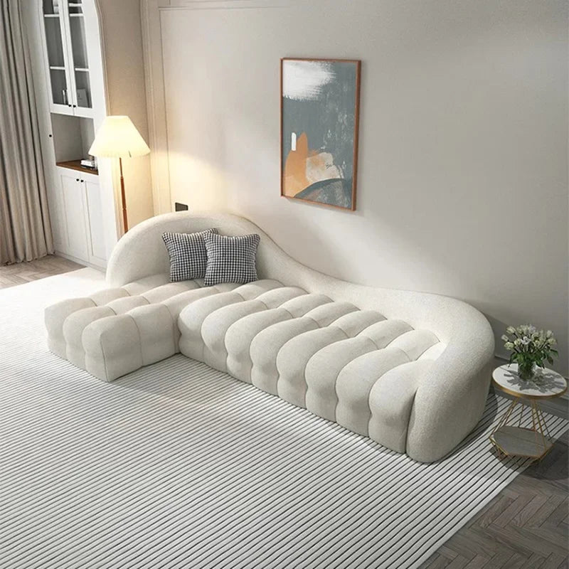 White Comfortable Puff Sofa Luxury Designer Elegant Modern Sofa Bedrooms Soft Reclining Sofy Do Salonu Garden Furniture Sets