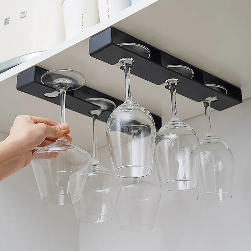 Iron Wine Glasses Holder Bartender Stemware Hanging Rack Under Cabinet Kitchen Bar Supplies Stemware Storage Stand