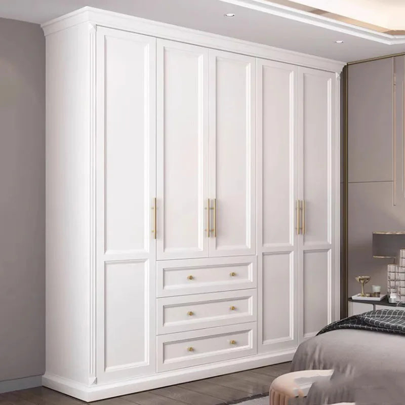 White Modern Wardrobe Storage Clothes Wooden Drawers Bedroom Wardrobe Organizer Portable Armario Para Ropa Room Furniture